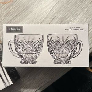 Set of 2 crystal coffee mugs